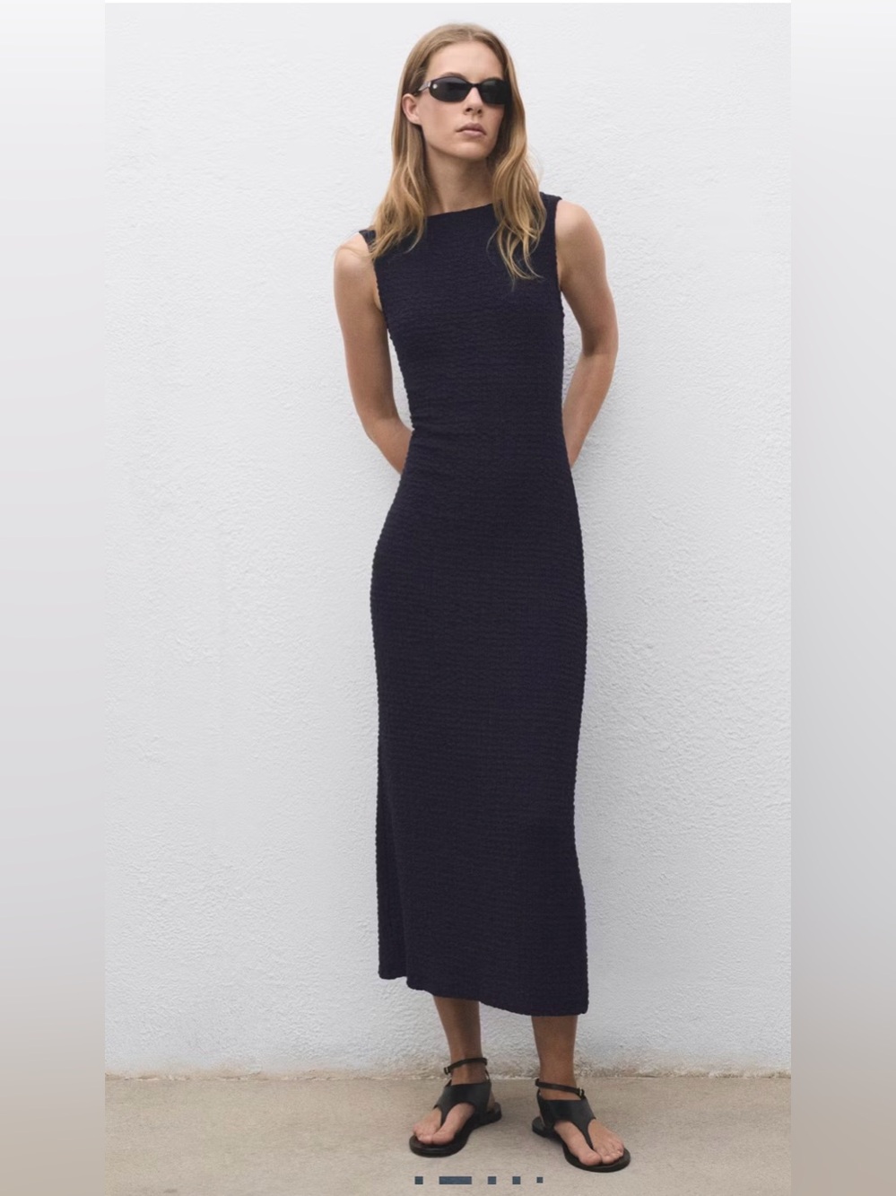NWT Mango Navy Sleeveless Maxi Dress, L